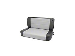 Corbeau Safari Fold and Tumble Seat; Black Vinyl/Gray Cloth (76-95 Jeep CJ5, CJ7 & Wrangler YJ)
