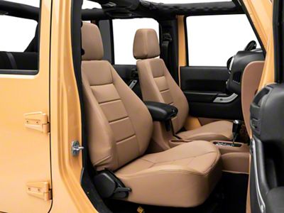 Corbeau Sport Reclining Seats; Spice Vinyl; Pair (76-18 Jeep CJ5, CJ7, Wrangler YJ, TJ & JK)
