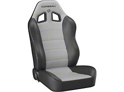 Corbeau Baja XRS Suspension Seats; Black Vinyl/Gray HD Vinyl; Pair (Universal; Some Adaptation May Be Required)