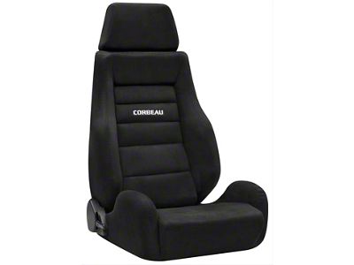 Corbeau GTS II Reclining Seats with Double Locking Seat Brackets; Black Suede (05-15 Tacoma)