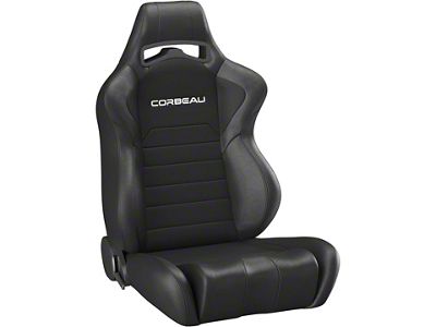 Corbeau LG1 Wide Racing Seats; Black Cloth; Pair (Universal; Some Adaptation May Be Required)