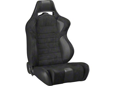Corbeau LG1 Wide Racing Seats; Black Suede; Pair (Universal; Some Adaptation May Be Required)