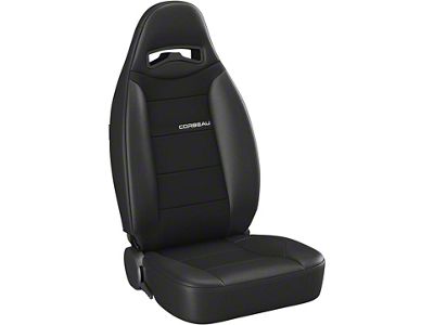 Corbeau Moab Reclining Seats with Inflatable Lumbar; Black Vinyl/Cloth; Pair (Universal; Some Adaptation May Be Required)