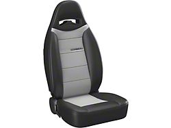 Corbeau Moab Reclining Seats with Seat Heater; Black Vinyl/Grey Perforated Vinyl; Pair (Universal; Some Adaptation May Be Required)