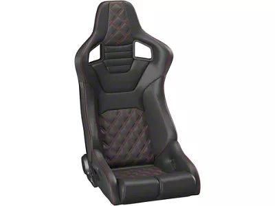 Corbeau Sportline RRB Reclining Seats with Double Locking Seat Brackets; Black Vinyl/Carbon Vinyl/Red Diamond Stitch (16-23 Tacoma)