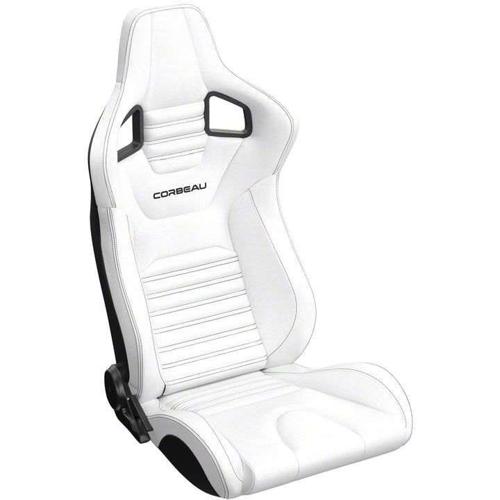 Corbeau Tacoma Sportline RRS Reclining Seats; White Vinyl/Black