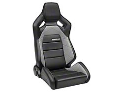 Corbeau Sportline RRX Reclining Seats with Double Locking Seat Brackets; Black Vinyl/Gray HD Vinyl (05-15 Tacoma)