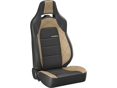 Corbeau Trailcat Reclining Seats; Black Vinyl/Beige HD Vinyl; Pair (Universal; Some Adaptation May Be Required)