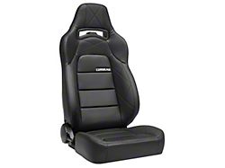 Corbeau Trailcat Reclining Seats; Black Vinyl/Black HD Vinyl; Pair (Universal; Some Adaptation May Be Required)