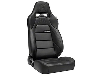 Corbeau Trailcat Reclining Seats with Double Locking Seat Brackets; Black Vinyl/Black HD Vinyl (05-15 Tacoma)