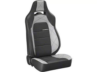 Corbeau Trailcat Reclining Seats with Double Locking Seat Brackets; Black Vinyl/Gray HD Vinyl (16-23 Tacoma)