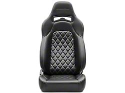Corbeau Trailcat Reclining Seats; Black Vinyl/White Stitching; Pair (Universal; Some Adaptation May Be Required)