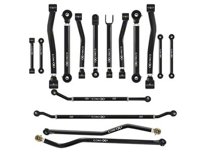 Core 4x4 Cruise Series Adjustable Upper and Lower Control Arm, Track Bar, 2.5-Ton Steering and End Link Kit (18-25 Jeep Wrangler JL)