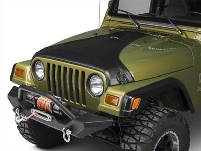 Covercraft Colgan Custom T-Style Hood Bra; Black Crush (97-06 Jeep Wrangler TJ)