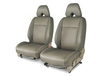 Covercraft Precision Fit Seat Covers Leatherette Custom Front Row Seat Covers; Light Gray (20-25 Jeep Gladiator JT, Excluding Mojave)