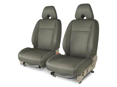 Covercraft Precision Fit Seat Covers Leatherette Custom Front Row Seat Covers; Medium Gray (20-25 Jeep Gladiator JT, Excluding Mojave)