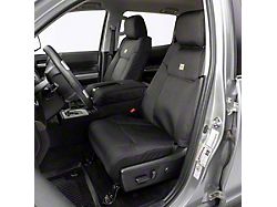 Covercraft Carhartt Super Dux PrecisionFit Custom Front Row Seat Covers; Black (22-25 Jeep Grand Cherokee WL w/ Length-Adjustable Seat Cushions)