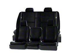 Covercraft Precision Fit Seat Covers Leatherette Custom Front Row Seat Covers; Black (22-25 Jeep Grand Cherokee WL w/ Length-Adjustable Seat Cushions)