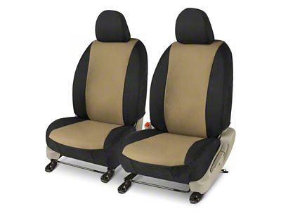 Covercraft Precision Fit Seat Covers Endura Custom Front Row Seat Covers; Tan/Black (18-25 Jeep Wrangler JL 2-Door)