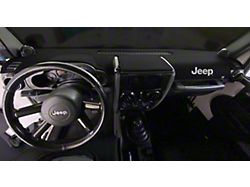 Covercraft Ltd Edition Custom Dash Cover with Jeep Logo; Black (11-21 Jeep Grand Cherokee WK2 w/o Center Dash Speaker)