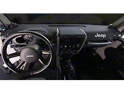 Covercraft Ltd Edition Custom Dash Cover with Jeep Logo; Smoke (22-25 Jeep Grand Cherokee WL w/ Heads Up Display, Excluding 4xe)