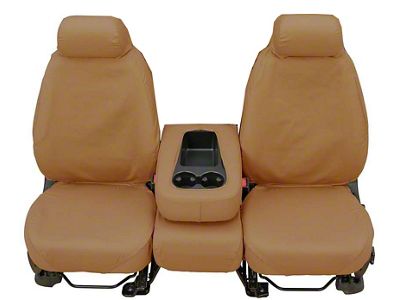 Covercraft Seat Saver Polycotton Custom Front Row Seat Covers; Tan (87-95 Jeep Wrangler YJ)