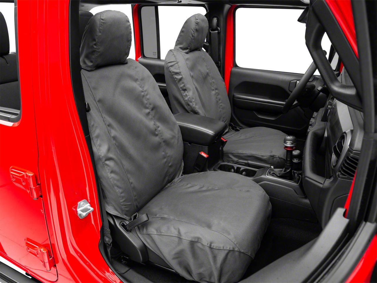 Covercraft Seat Saver Jeep Wrangler Polycotton Custom Front Row Seat Covers Charcoal SS2525PCCH 18 24 Jeep Wrangler JL 4 Door Free Shipping