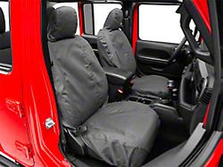Covercraft Seat Saver Polycotton Custom Front Row Seat Covers; Charcoal (18-25 Jeep Wrangler JL 4-Door)