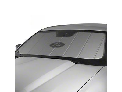 Covercraft UVS100 Heat Shield Custom Sunscreen with Black Ford Oval Logo; Silver (21-25 Bronco Sport)