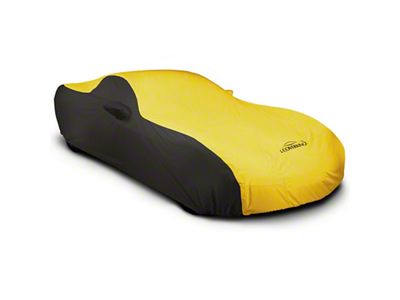 Coverking Stormproof Car Cover with Front Fender Antenna Pocket; Black/Yellow (21-25 Bronco 4-Door w/o Roof Rails, Excluding Raptor)