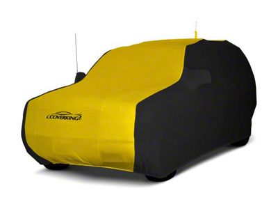 Coverking Satin Stretch Indoor Car Cover; Black/Velocity Yellow (87-95 Jeep Wrangler YJ Islander)