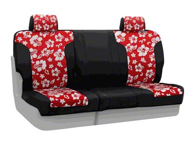 Coverking Neoprene Hawaiian Print Rear Seat Covers; Black (14-18 Jeep Wrangler JK 4-Door)