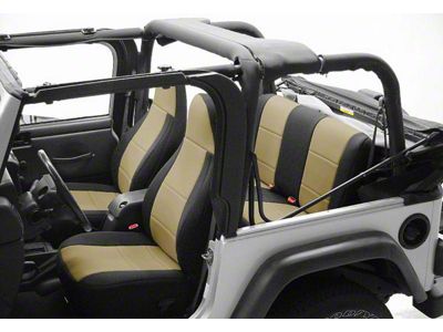 Coverking Neoprene Rear Seat Covers; Charcoal (92-95 Jeep Wrangler YJ)