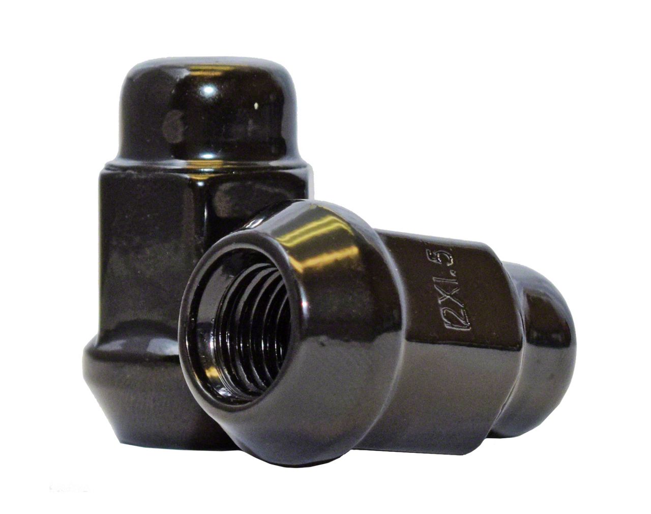 Black Acorn Lug Nut Kit; 12mm x 1.5; Set of 24 (0523