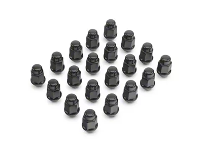Black Acorn Lug Nut Kit; 3/4-Inch; Set of 20 (18-25 Jeep Wrangler JL)