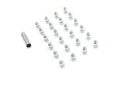 Chrome 6-Spline Lug Nut Kit; 12mm x 1.5; Set of 24 (05-25 Tacoma)