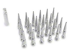 Chrome Spike Lug Nut Kit; 12mm x 1.5; Set of 24 (05-25 Tacoma)