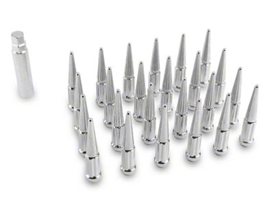 Chrome Spike Lug Nut Kit; 12mm x 1.5; Set of 24 (05-25 Tacoma)