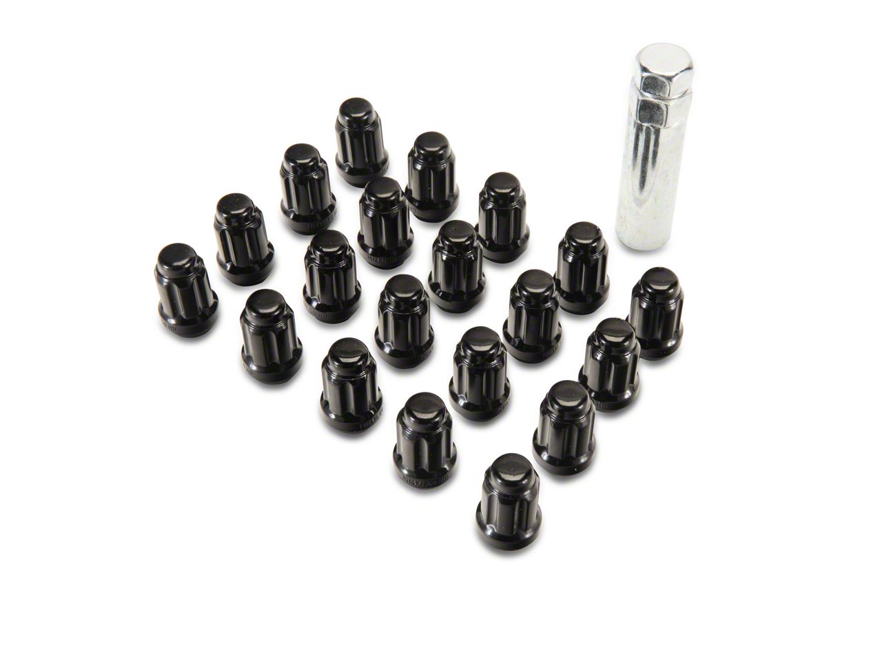 Jeep Gladiator Black 6Spline Lug Nut Kit; 14mm x 1.50; Set of 20 (20