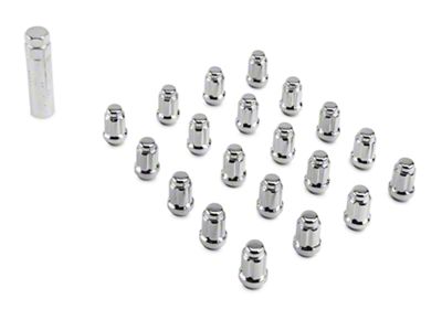 Chrome 6-Spline Lug Nut Kit; 14mm x 1.5; Set of 20 (20-25 Jeep Gladiator JT)
