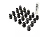 Black 6-Spline Lug Nut Kit; 14mm x 1.50; Set of 20 (18-25 Jeep Wrangler JL)
