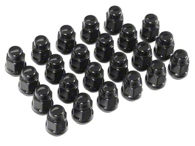 Black Acorn Lug Nut Kit; 13/16-Inch; Set of 23 (18-25 Jeep Wrangler JL)