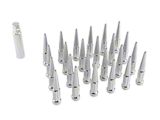 Chrome Spike Lug Nut Kit; 14mm x 1.5; Set of 24 (18-25 Jeep Wrangler JL)