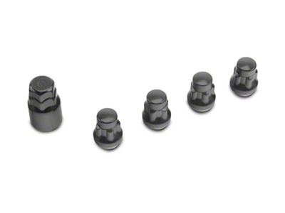 Locks with Key for Black Acorn Lug Nuts; 14mm x 1.5 (18-25 Jeep Wrangler JL)