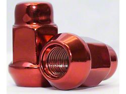 Red Acorn Lug Nut Kit; 3/4-Inch; Set of 20 (87-18 Jeep Wrangler YJ, TJ & JK)