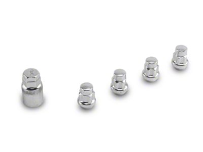 Locks with Key for Chrome Acorn Lug Nuts; 12mm x 1.5 (05-25 Tacoma)