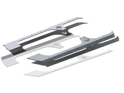 CrawlTek Revolution Rocker Body Cladding; Black Steel (07-18 Jeep Wrangler JK 4-Door)