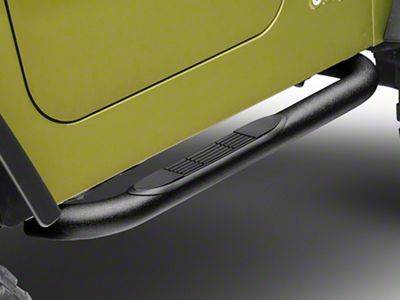 3-Inch Tube Side Step Bars; Textured Black (87-06 Jeep Wrangler YJ & TJ, Excluding Unlimited)