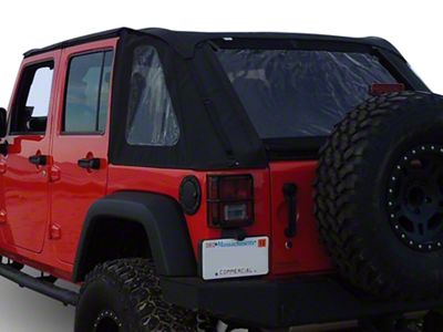 Bowless Soft Top with Tinted Windows; Black Diamond (07-18 Jeep Wrangler JK 4-Door)