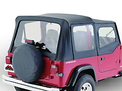 Complete Soft Top with Clear Windows; Black Diamond (87-95 Jeep Wrangler YJ w/ Half Steel Doors)